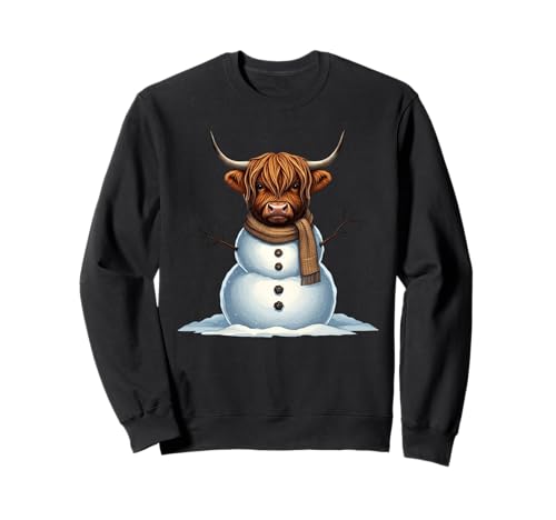 Lustiger Highland Cow Schneemann Schal Weihnachten Damen Herren Kinder Sweatshirt Lustiger Highland Cow Schneemann Schal Weihnachten Damen Herren Kinder Sweatshirt von Highland Cow Lovers Christmas Costume Women Men