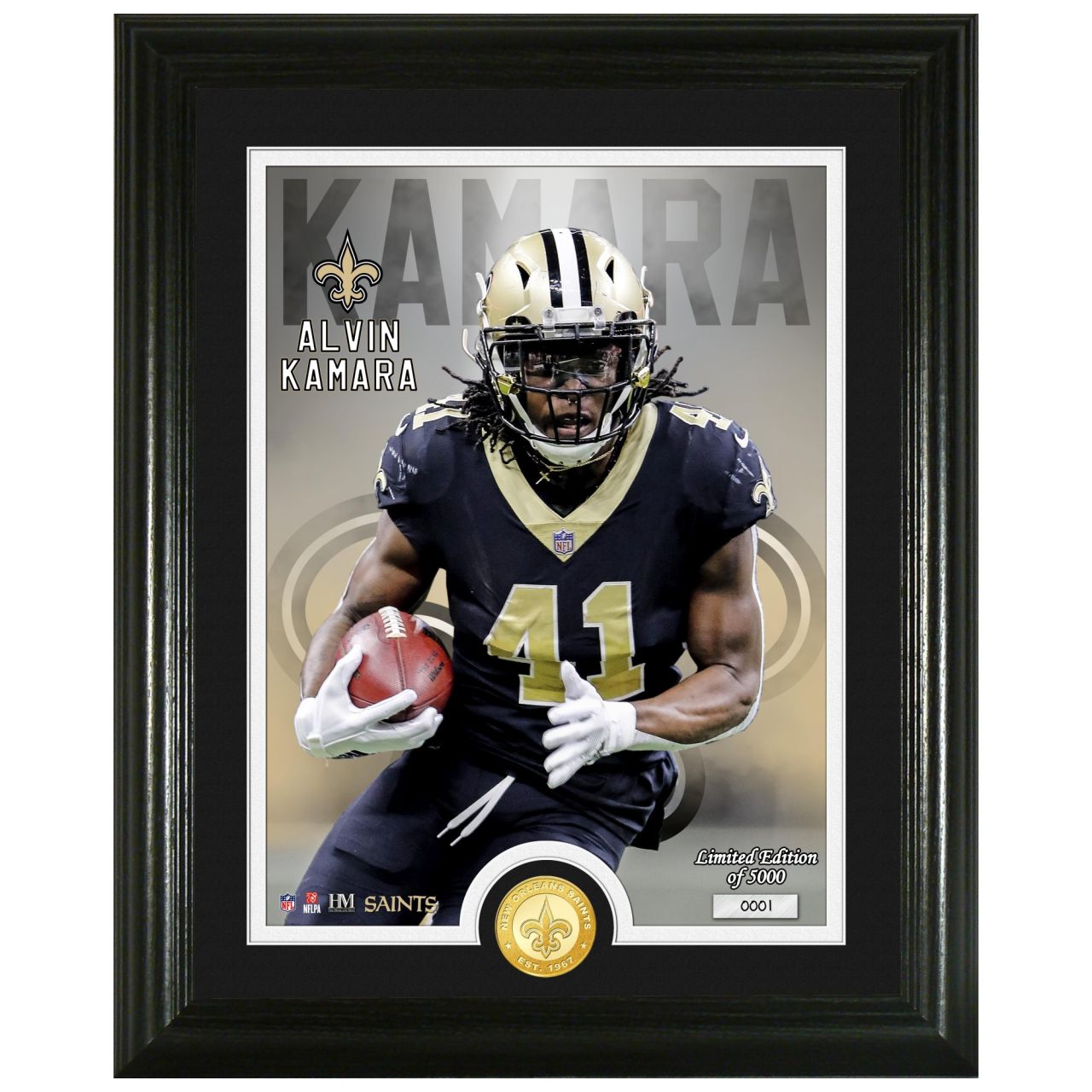 Alvin Kamara New Orleans Saints NFL Signature Coin Bild von Highland Mint