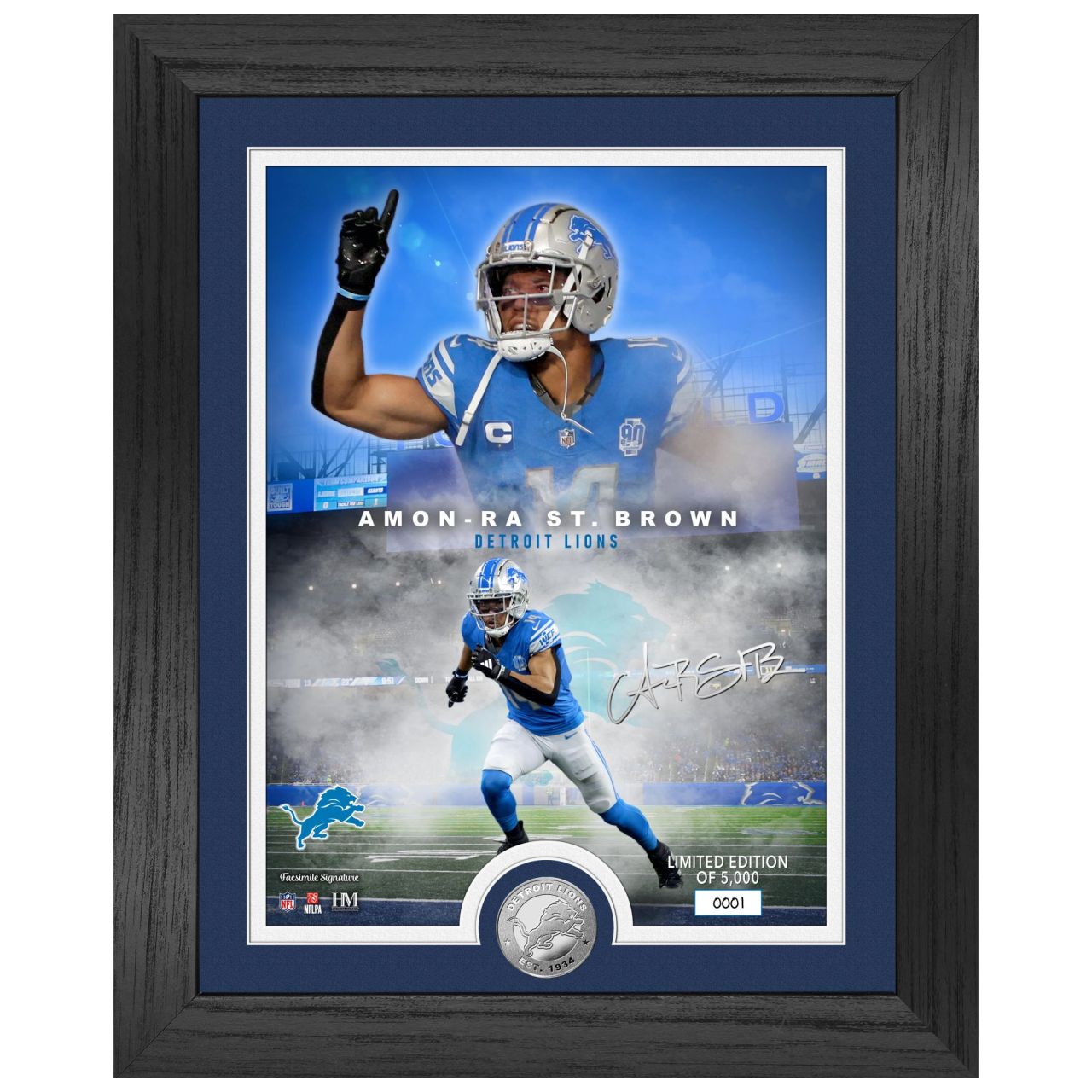 Amon-Ra St. Brown Detroit Lions Legend Coin Bild von Highland Mint
