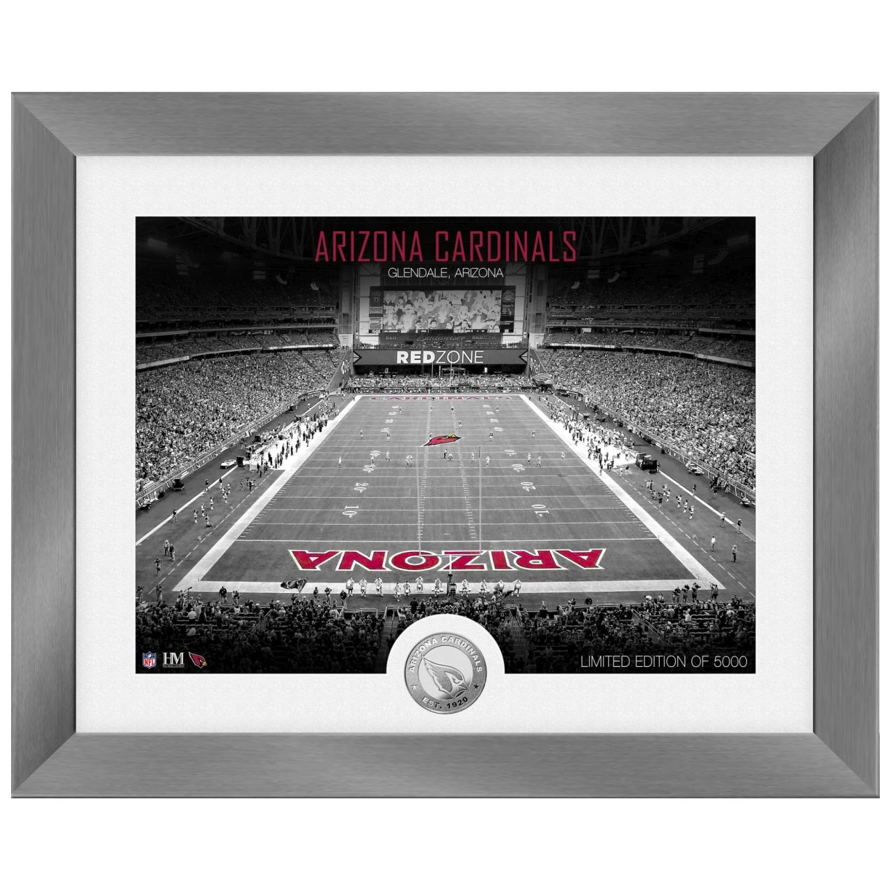 Arizona Cardinals NFL Stadion Silber Coin Bild 40x33cm von Highland Mint