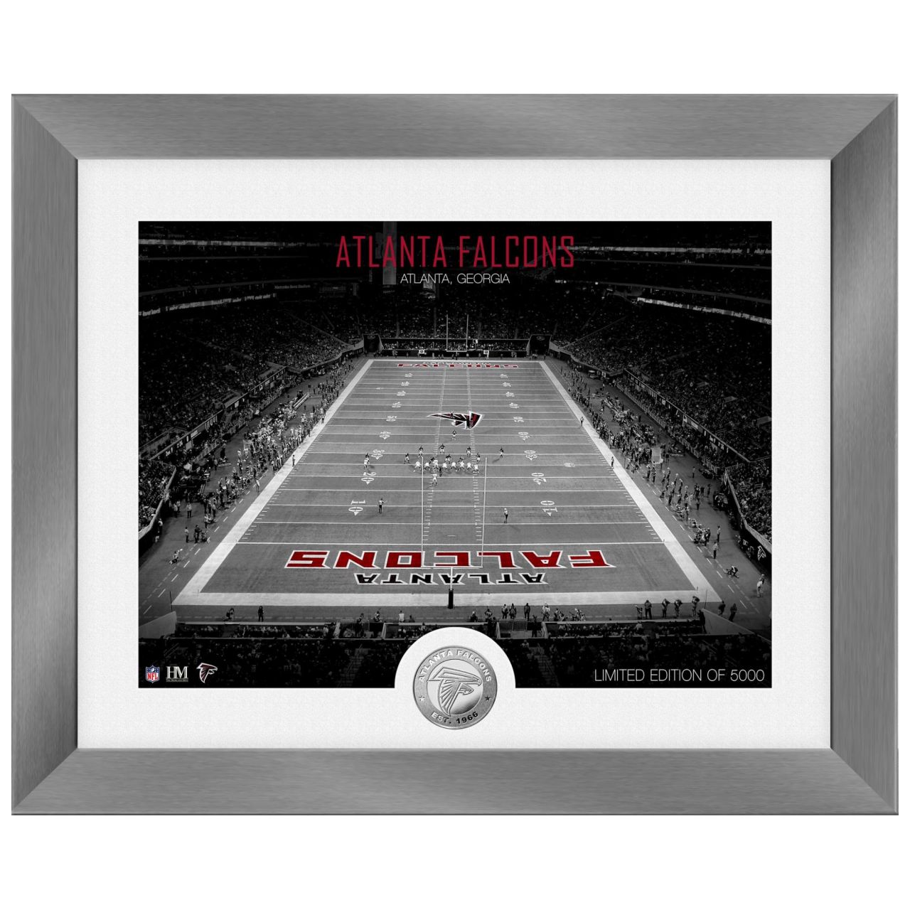 Atlanta Falcons NFL Stadion Silber Coin Bild 40x33cm von Highland Mint