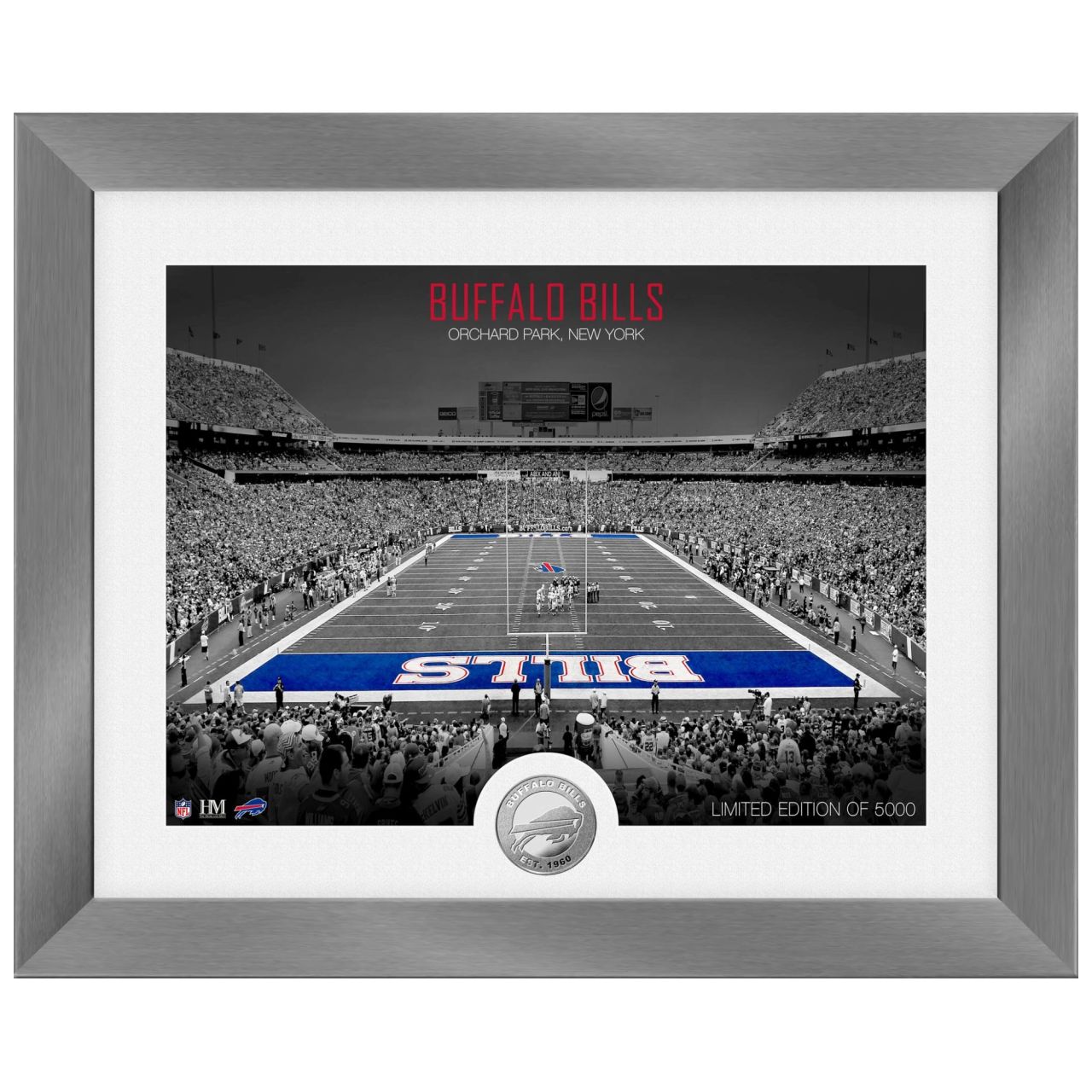 Buffalo Bills NFL Stadion Silber Coin Bild 40x33cm von Highland Mint