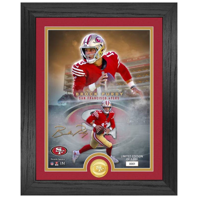 Brock Purdy San Francisco 49ers NFL Signature Coin Bild von Highland Mint