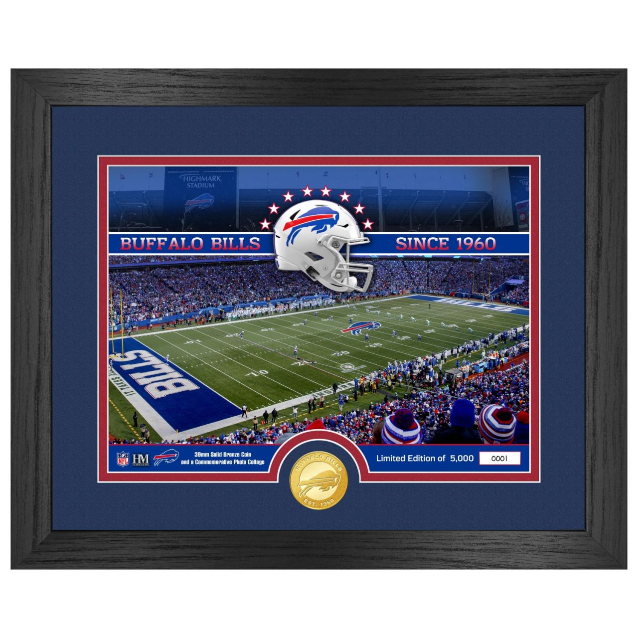 Buffalo Bills NFL Stadion Golden Coin Bild 40x33cm von Highland Mint