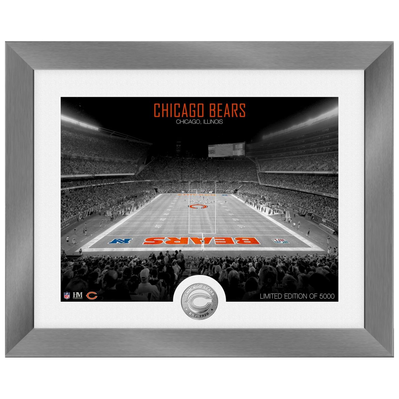 Chicago Bears NFL Stadion Silber Coin Bild 40x33cm von Highland Mint