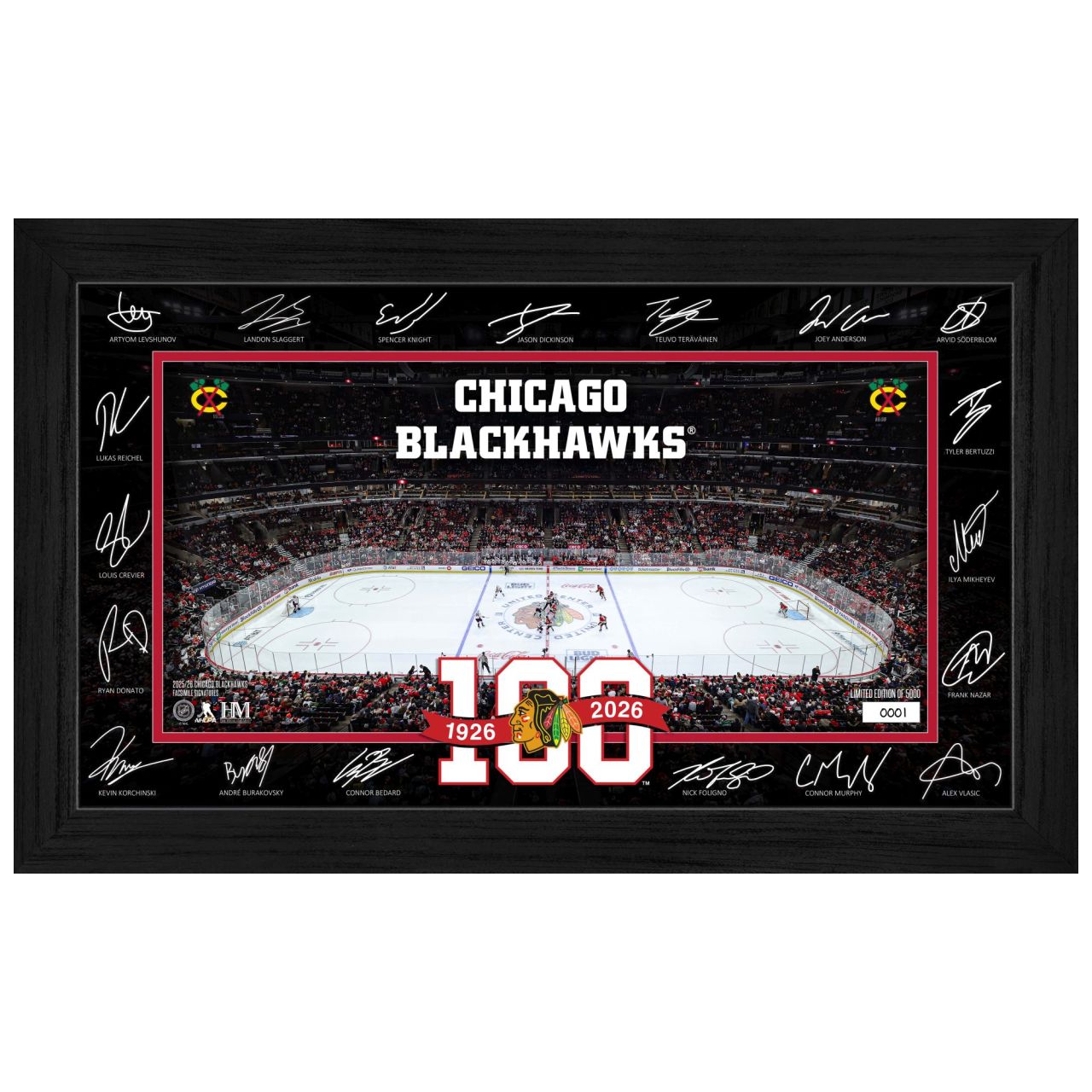 Chicago Blackhawks 2025 NHL Signature Rink Bild von Highland Mint
