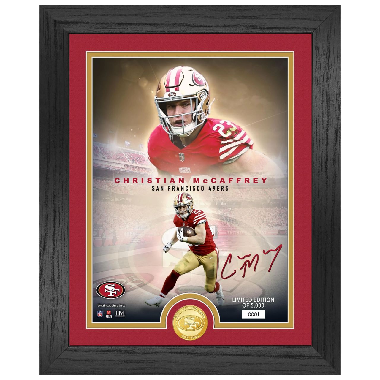 Christian McCaffrey San Francisco 49ers Legends Coin Bild von Highland Mint