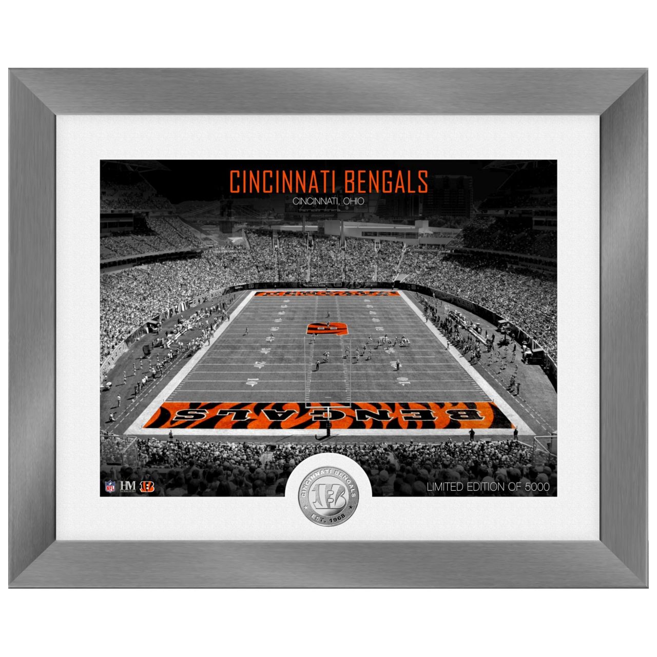 Cincinnati Bengals NFL Stadion Silber Coin Bild 40x33cm von Highland Mint