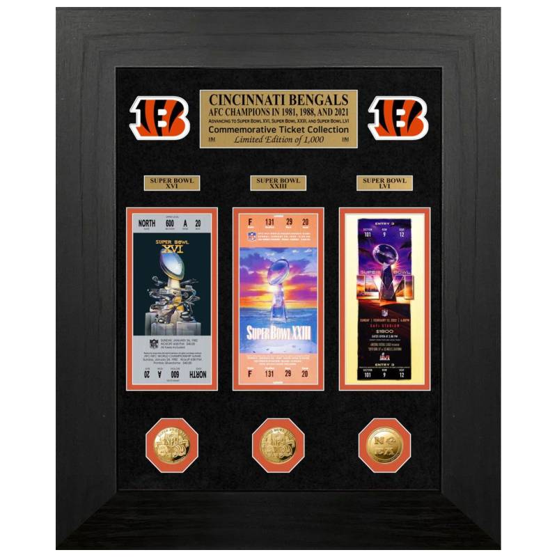 Cincinnati Bengals Super Bowl Deluxe Gold Coin Ticket Bild von Highland Mint