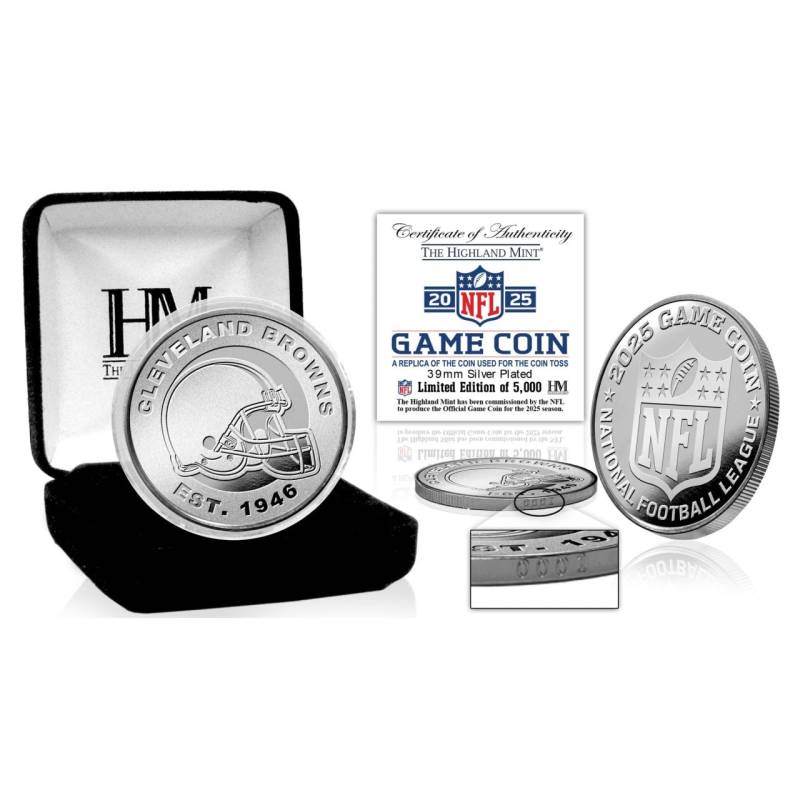 Cleveland Browns 2025 Game Coin (39mm) Münze, silber von Highland Mint