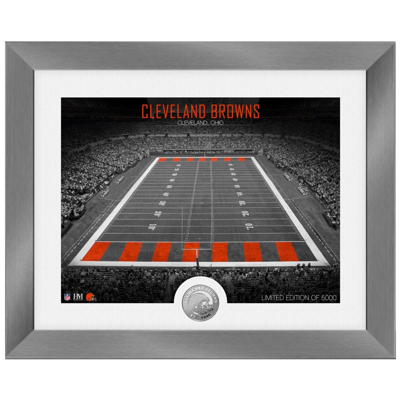 Cleveland Browns NFL Stadion Silber Coin Bild 40x33cm von Highland Mint
