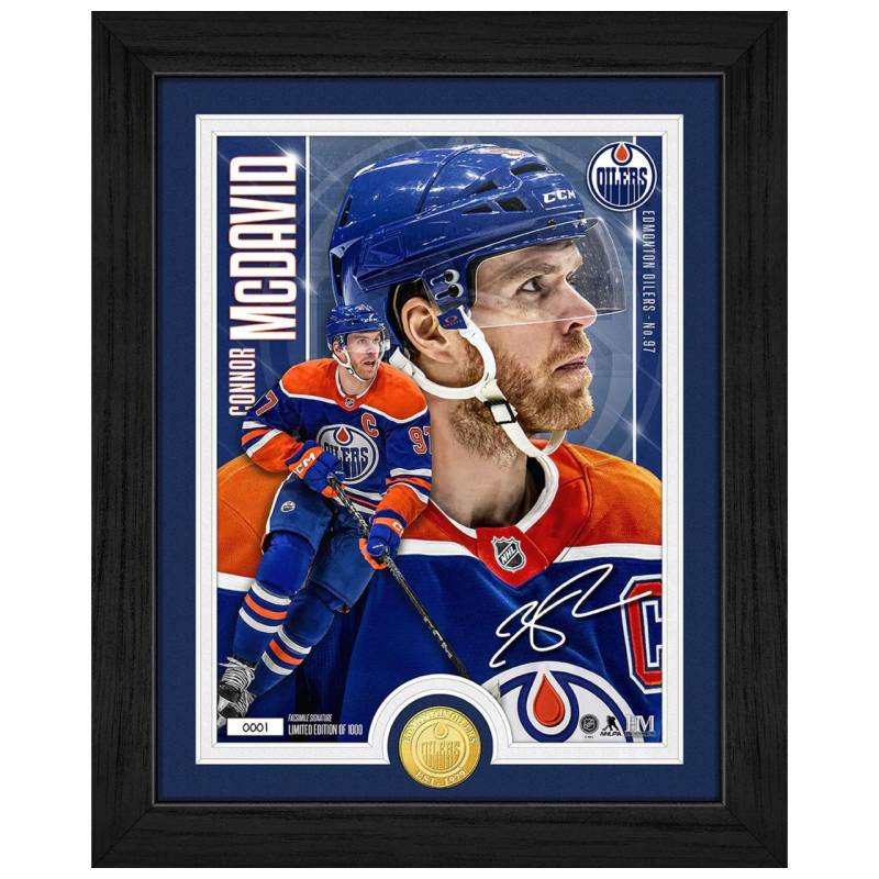 Connor McDavid Edmonton Oilers Coin Artist Bild von Highland Mint