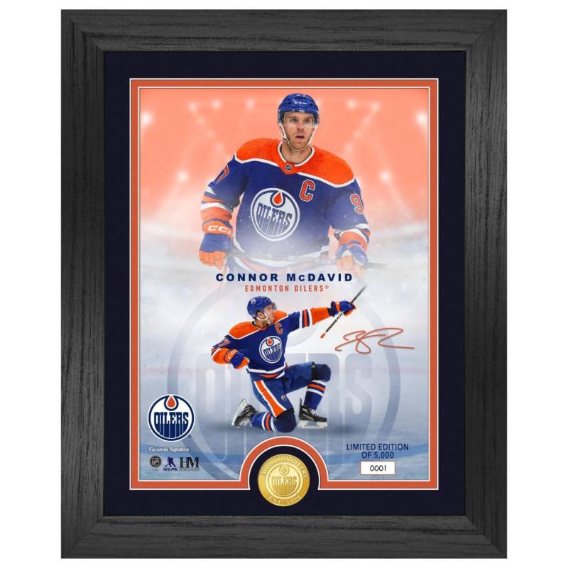 Connor McDavid Edmonton Oilers NHL Signature Coin Bild von Highland Mint
