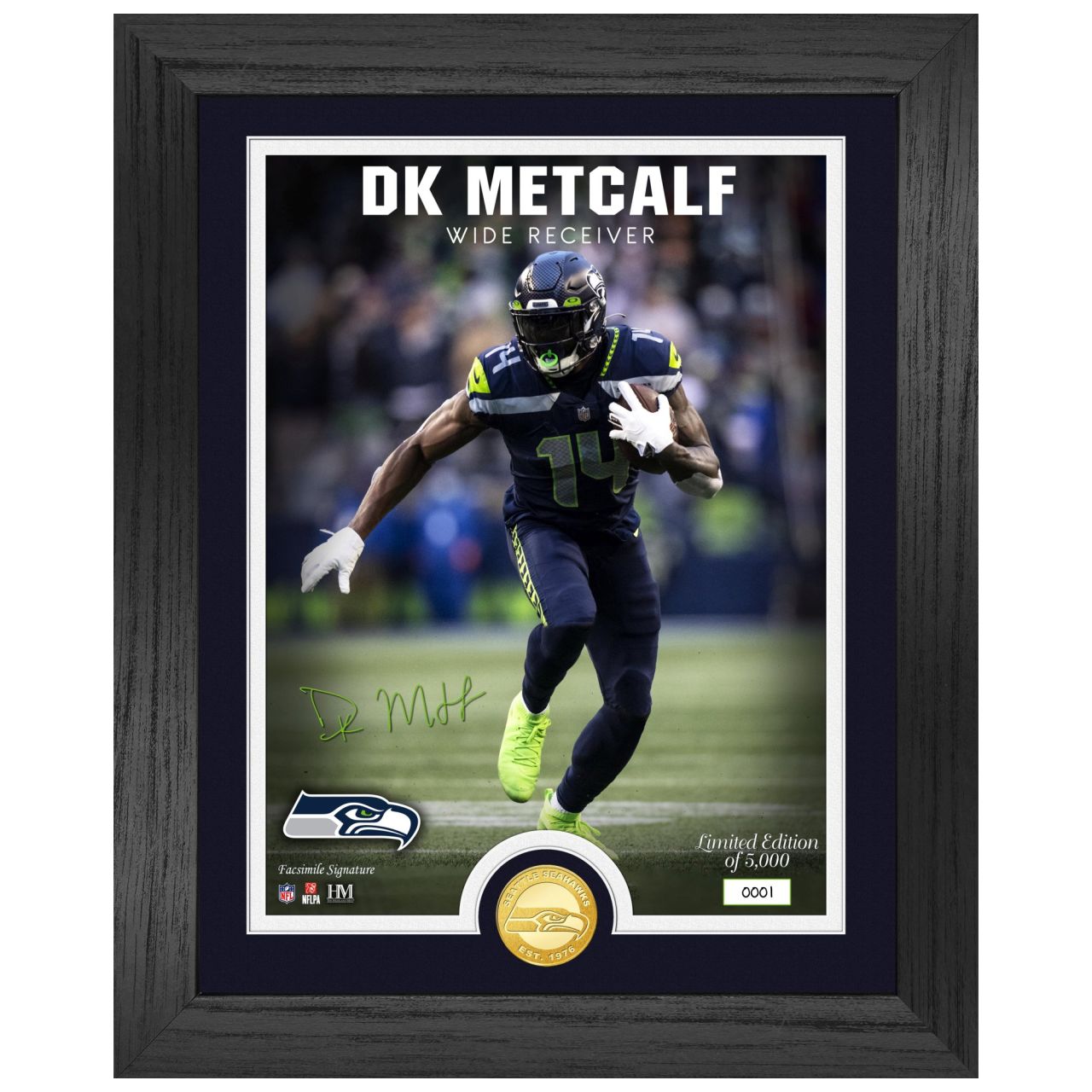 DK Metcalf Seattle Seahawks NFL Signature Coin Bild von Highland Mint