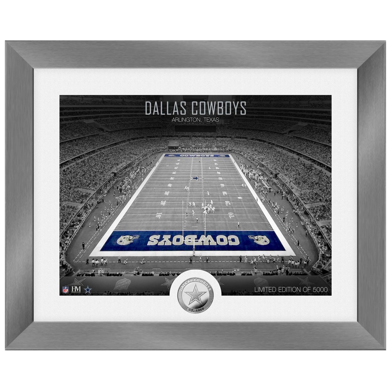 Dallas Cowboys NFL Stadion Silber Coin Bild 40x33cm von Highland Mint