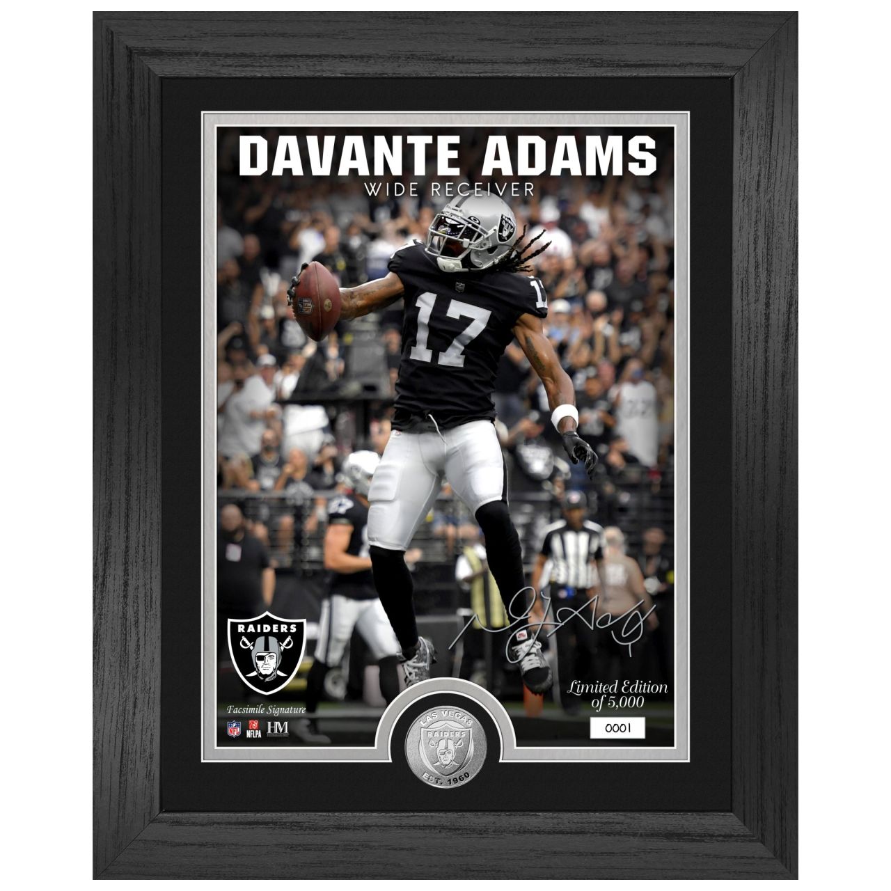 Davante Adams Las Vegas Raiders NFL Signature Coin Bild von Highland Mint