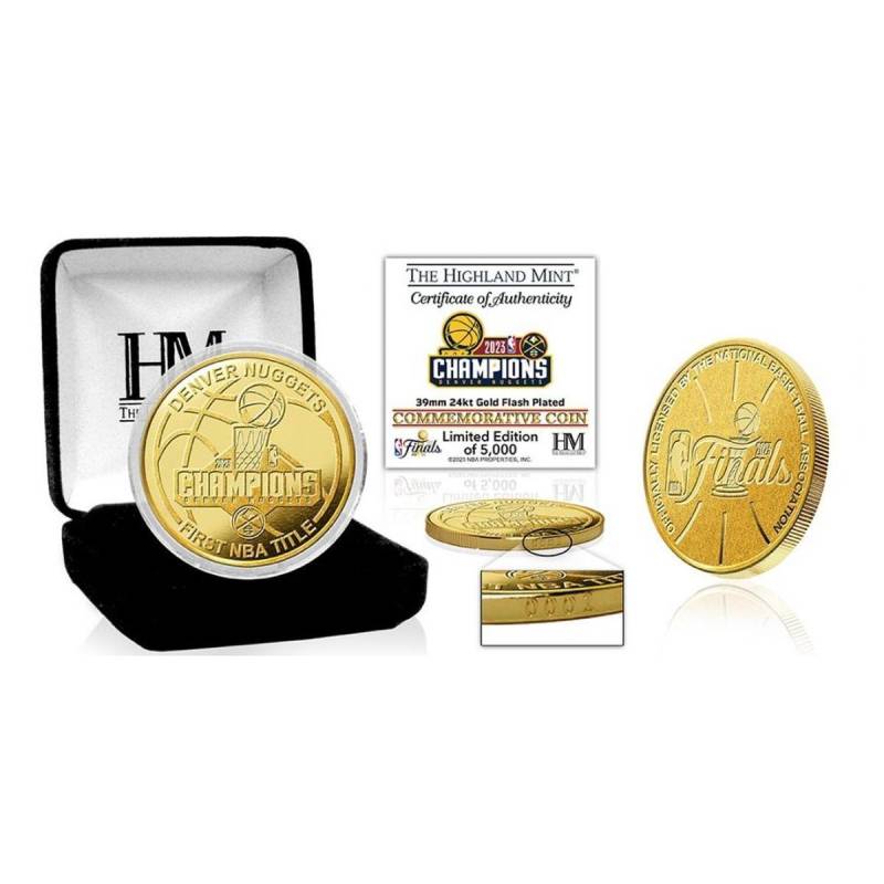 Denver Nuggets 2023 NBA Champs Gold Coin (39mm) Münze von Highland Mint