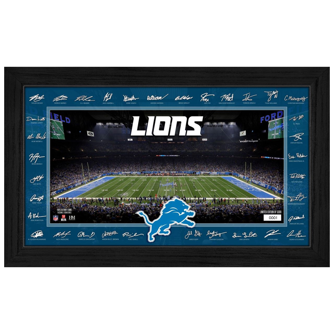 Detroit Lions 2025 NFL Signature Gridiron Bild von Highland Mint