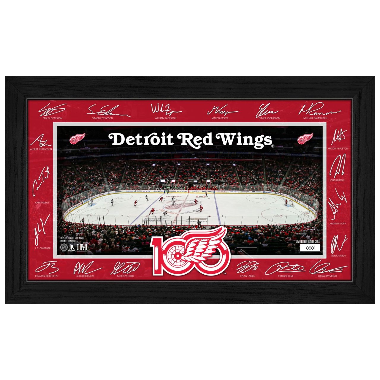 Detroit Red Wings 2025 NHL Signature Rink Bild von Highland Mint