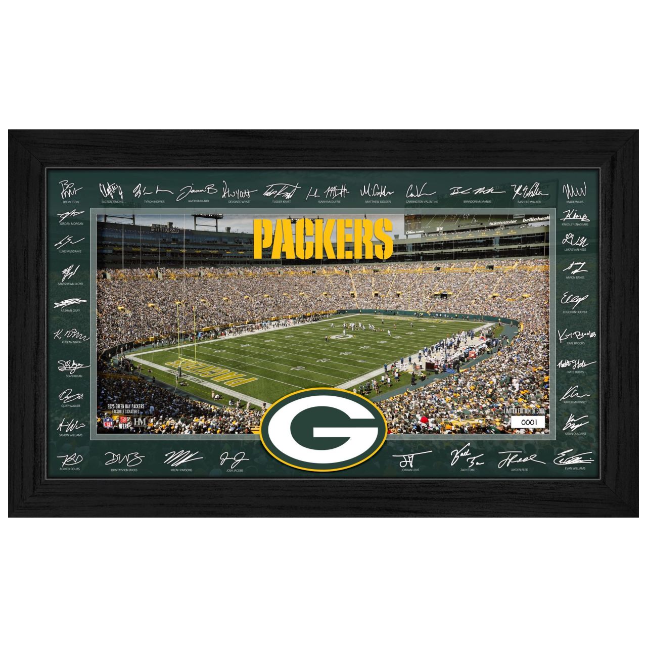 Green Bay Packers 2025 NFL Signature Gridiron Bild von Highland Mint