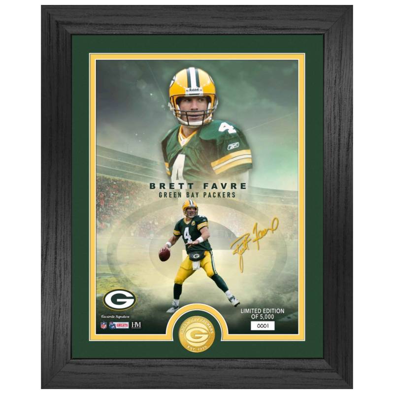 Green Bay Packers Brett Favre NFL Legends Coin Bild von Highland Mint