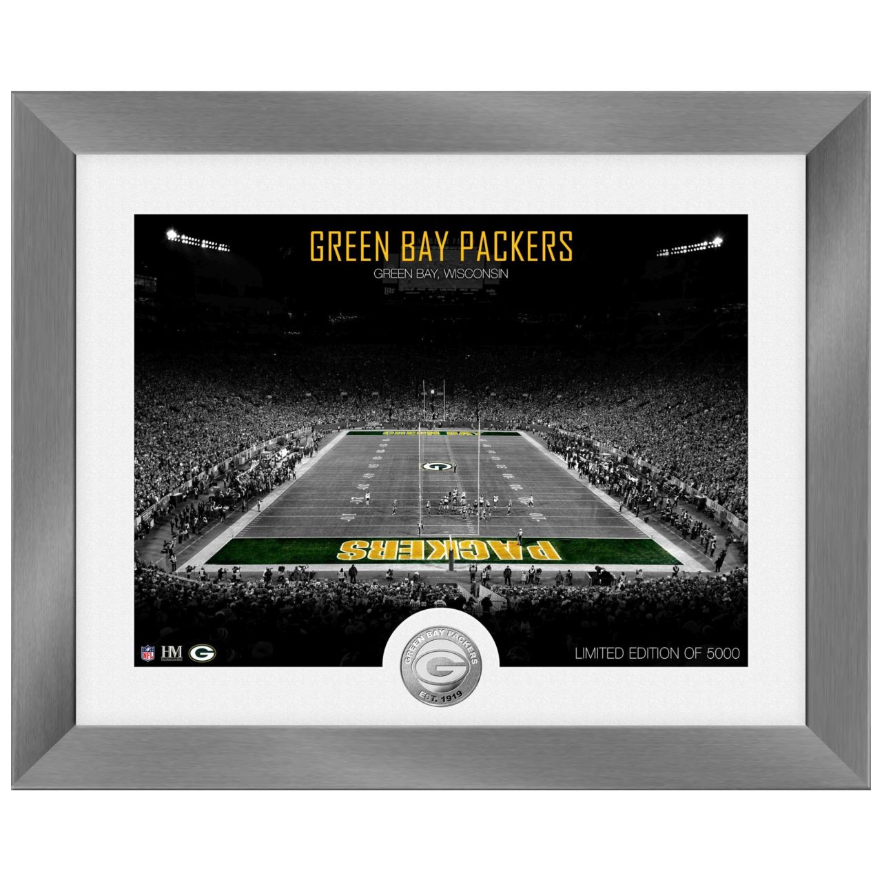 Green Bay Packers NFL Stadion Silber Coin Bild 40x33cm von Highland Mint