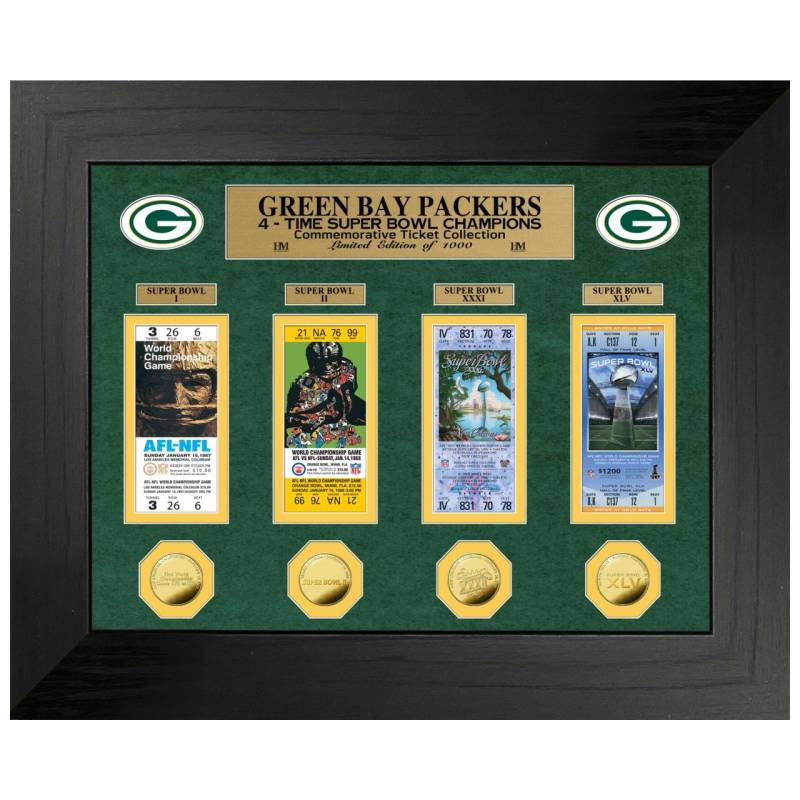 Green Bay Packers Super Bowl Deluxe Gold Coin Ticket Bild von Highland Mint