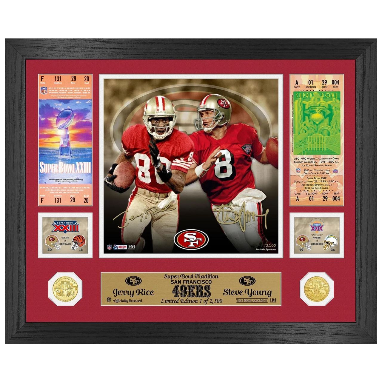 Jerry Rice Steve Young Super Bowl Traditions Coin Bild von Highland Mint