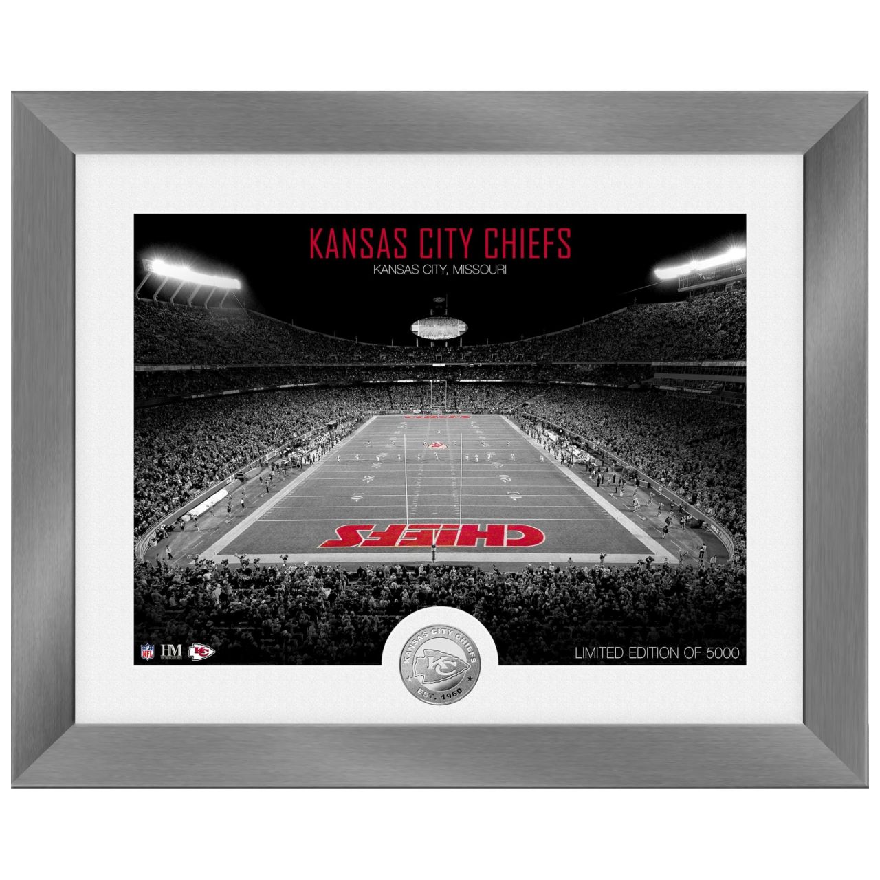 Kansas City Chiefs NFL Stadion Silber Coin Bild 40x33cm von Highland Mint