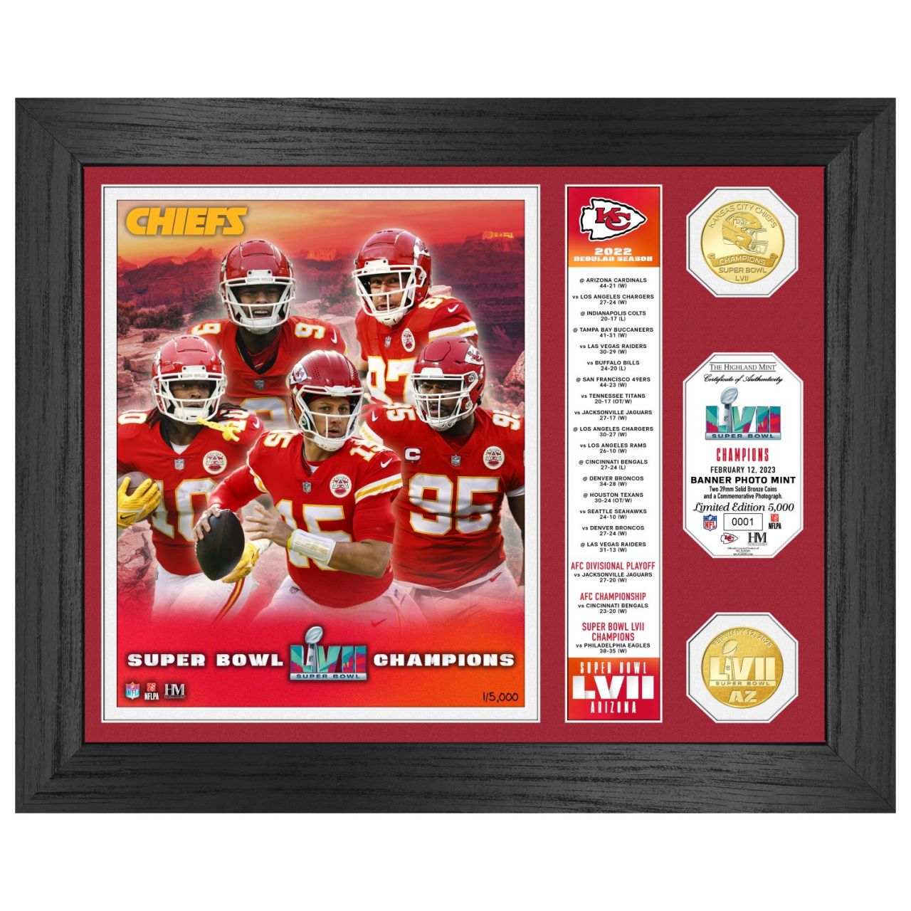 Kansas City Chiefs SB LVII Champions Team Force Coin Bild von Highland Mint