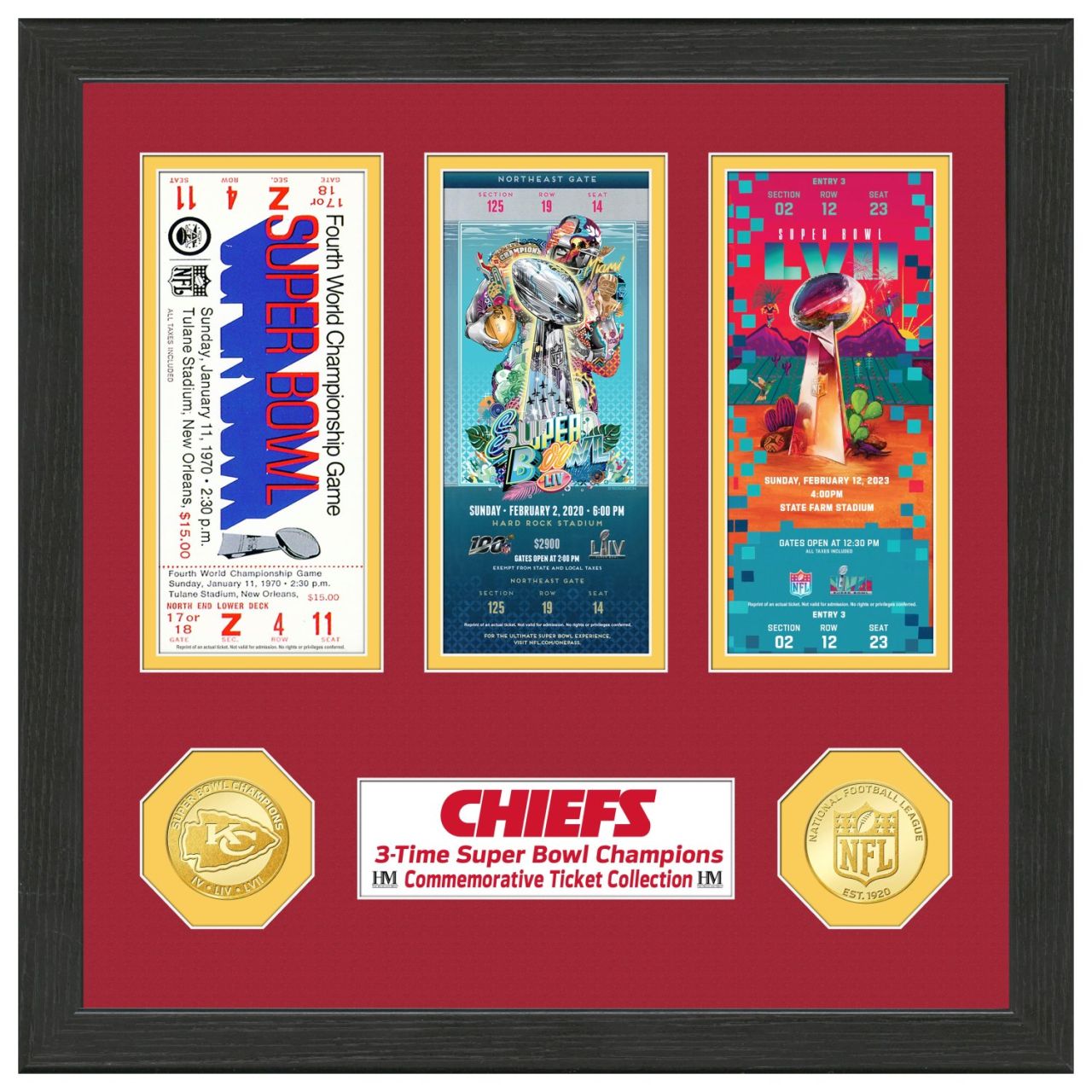 Kansas City Chiefs Super Bowl Championship Ticket Coin Bild von Highland Mint