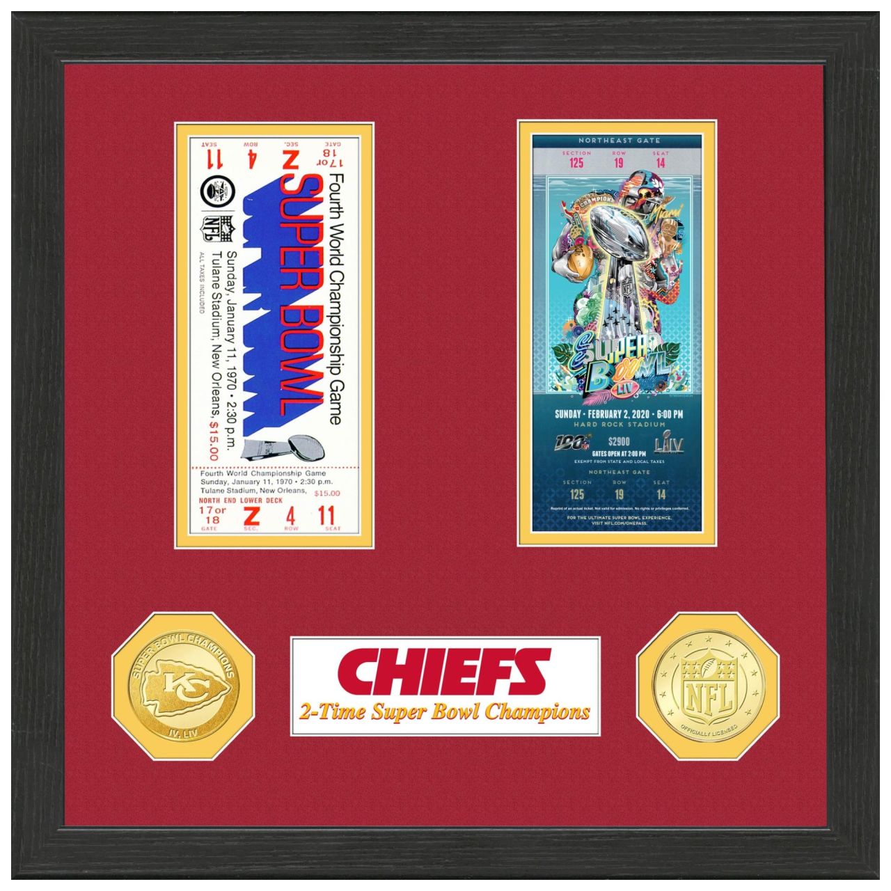 Kansas City Chiefs Super Bowl Championship Ticket Coin Bild von Highland Mint