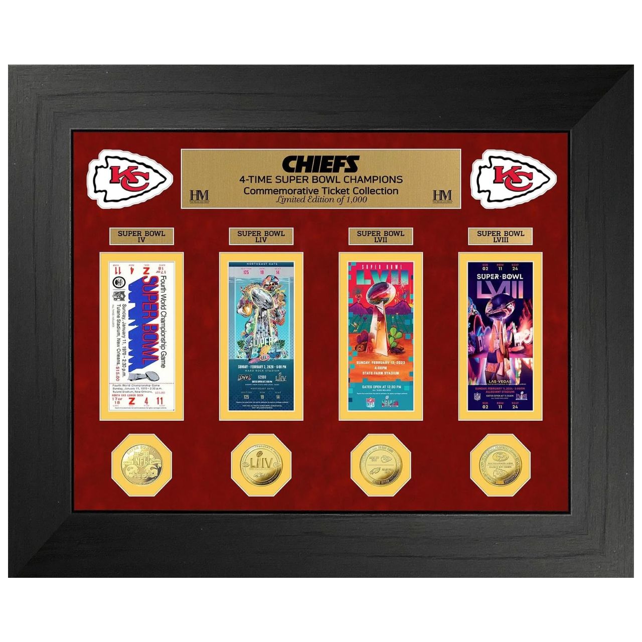 Kansas City Chiefs Super Bowl Deluxe Gold Coin Ticket Bild von Highland Mint