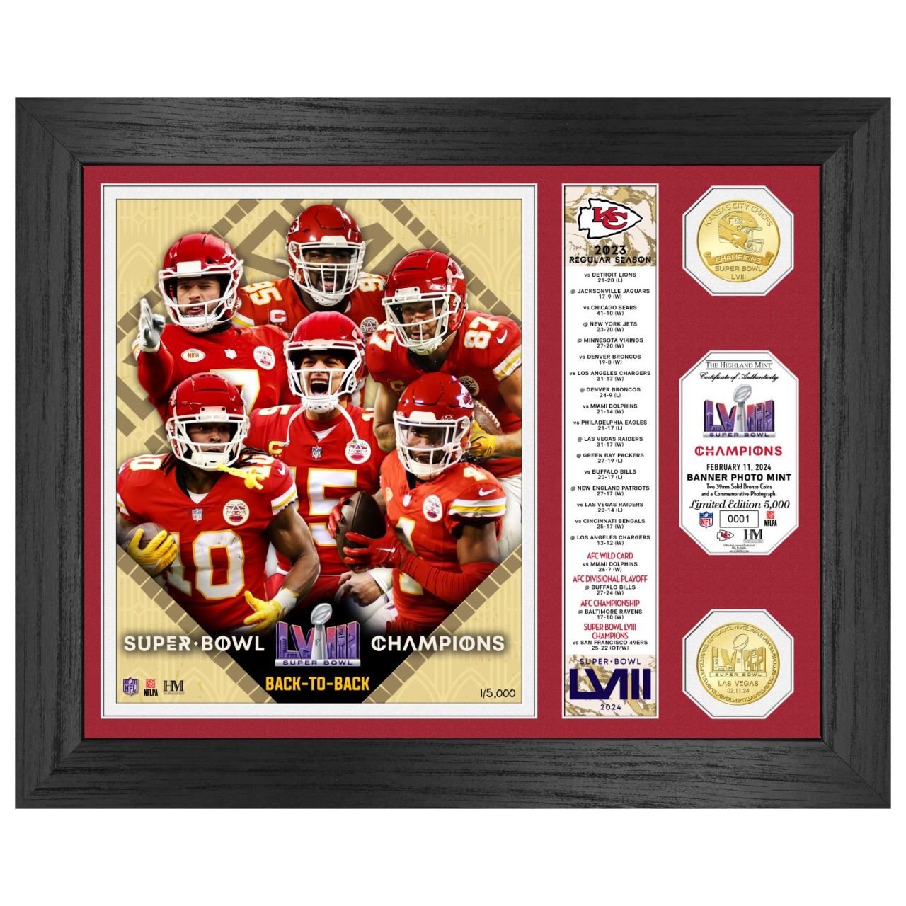 Kansas City Chiefs Super Bowl LVIII Championship Coin Bild von Highland Mint