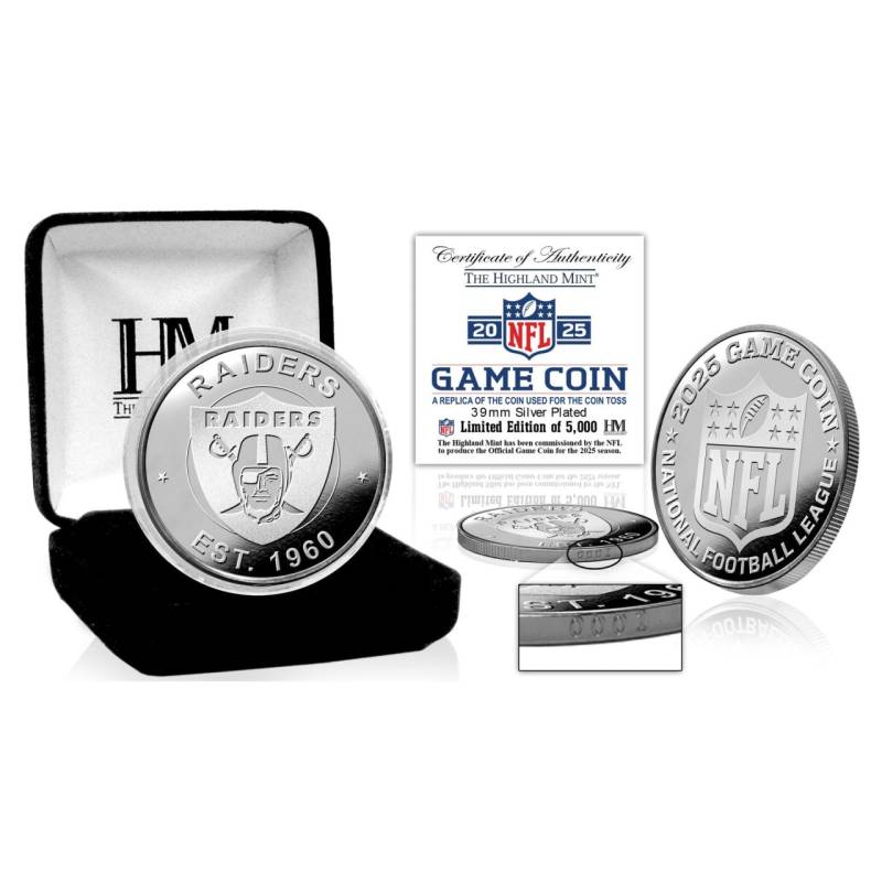 Las Vegas Raiders 2025 Game Coin (39mm) Münze, silber von Highland Mint