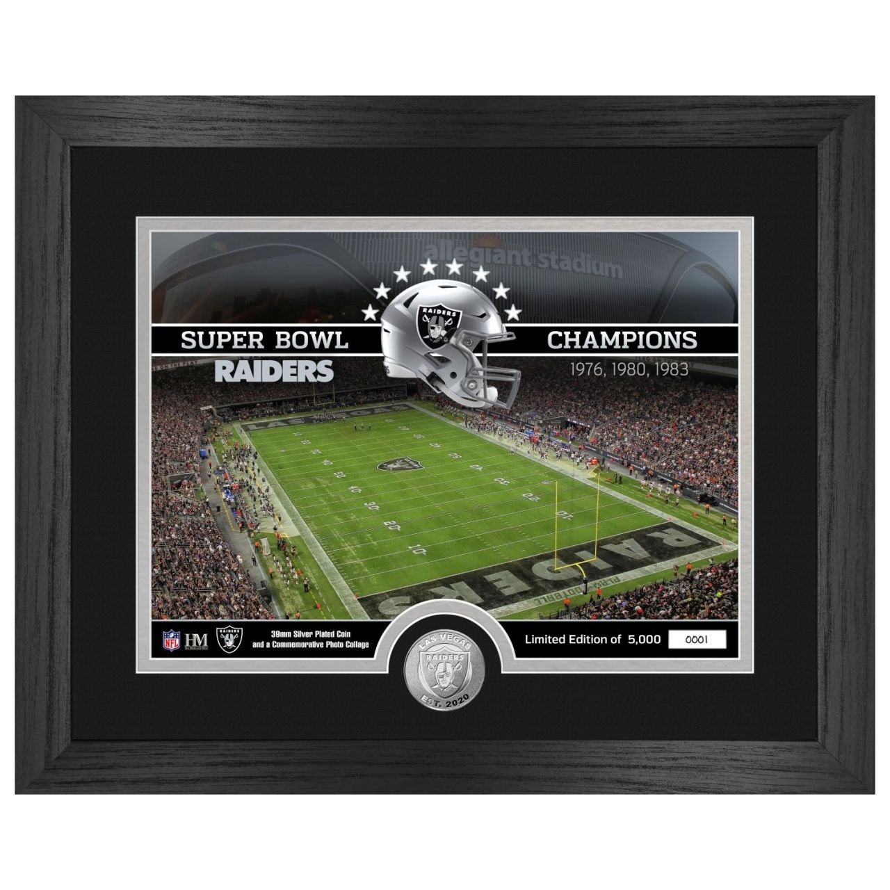 Las Vegas Raiders NFL Stadion Golden Coin Bild 40x33cm von Highland Mint