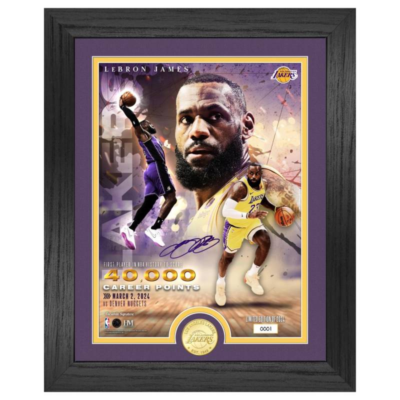 LeBron James CAREER POINTS Los Angeles Lakers Coin Bild von Highland Mint