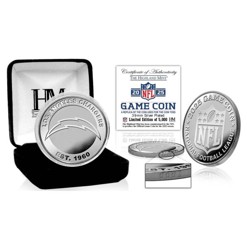 Los Angeles Chargers 2025 Game Coin (39mm) Münze, silber von Highland Mint