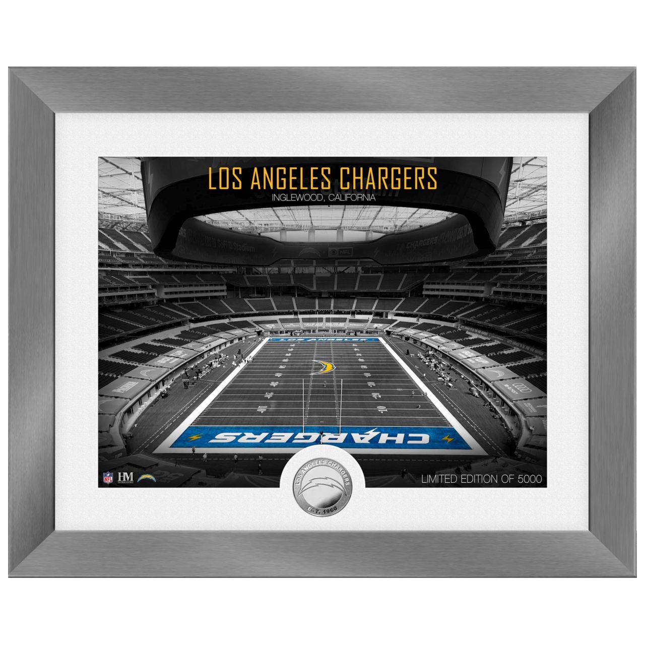 Los Angeles Chargers NFL Stadion Silber Coin Bild 40x33cm von Highland Mint