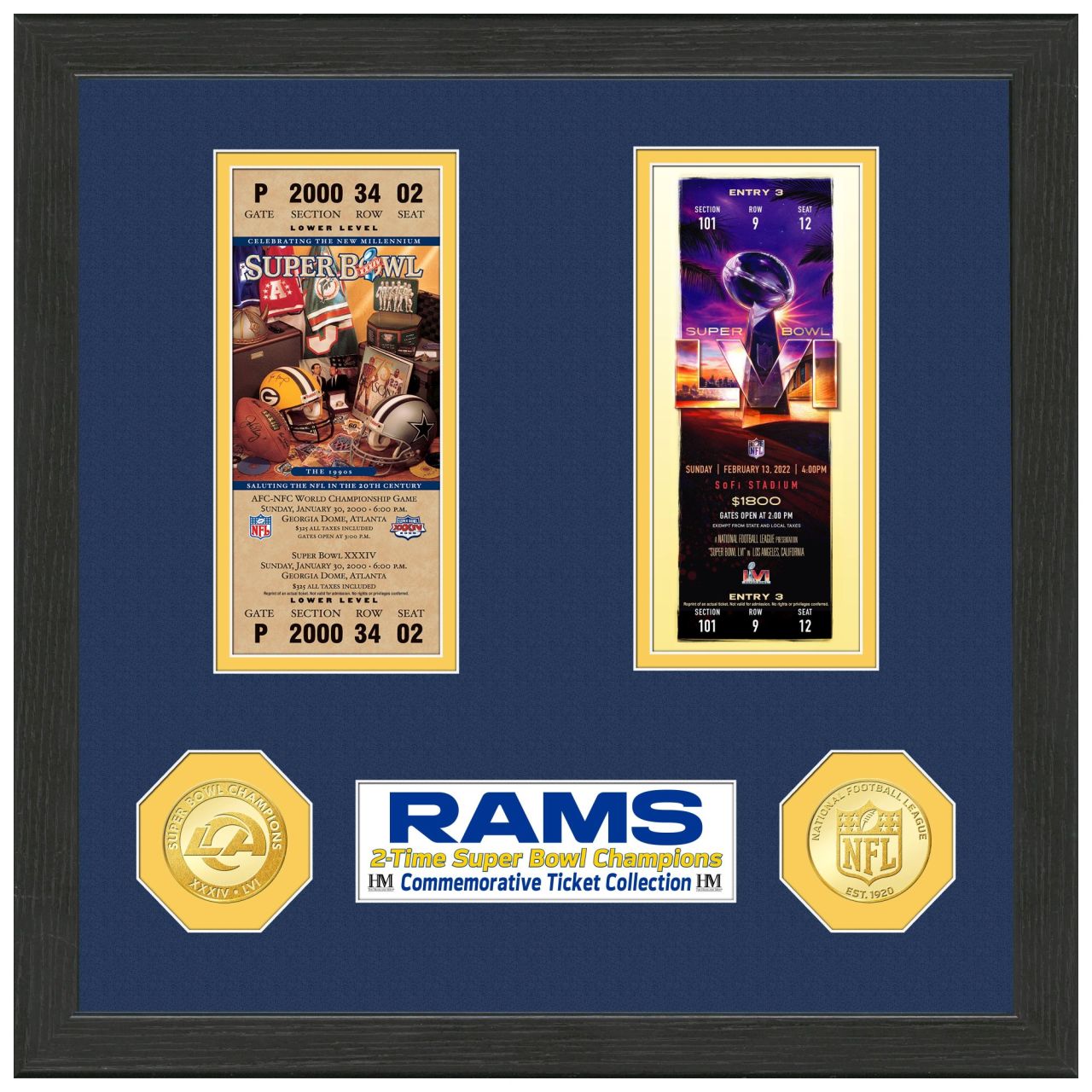 Los Angeles Rams Bowl Championship Ticket Coin Bild von Highland Mint