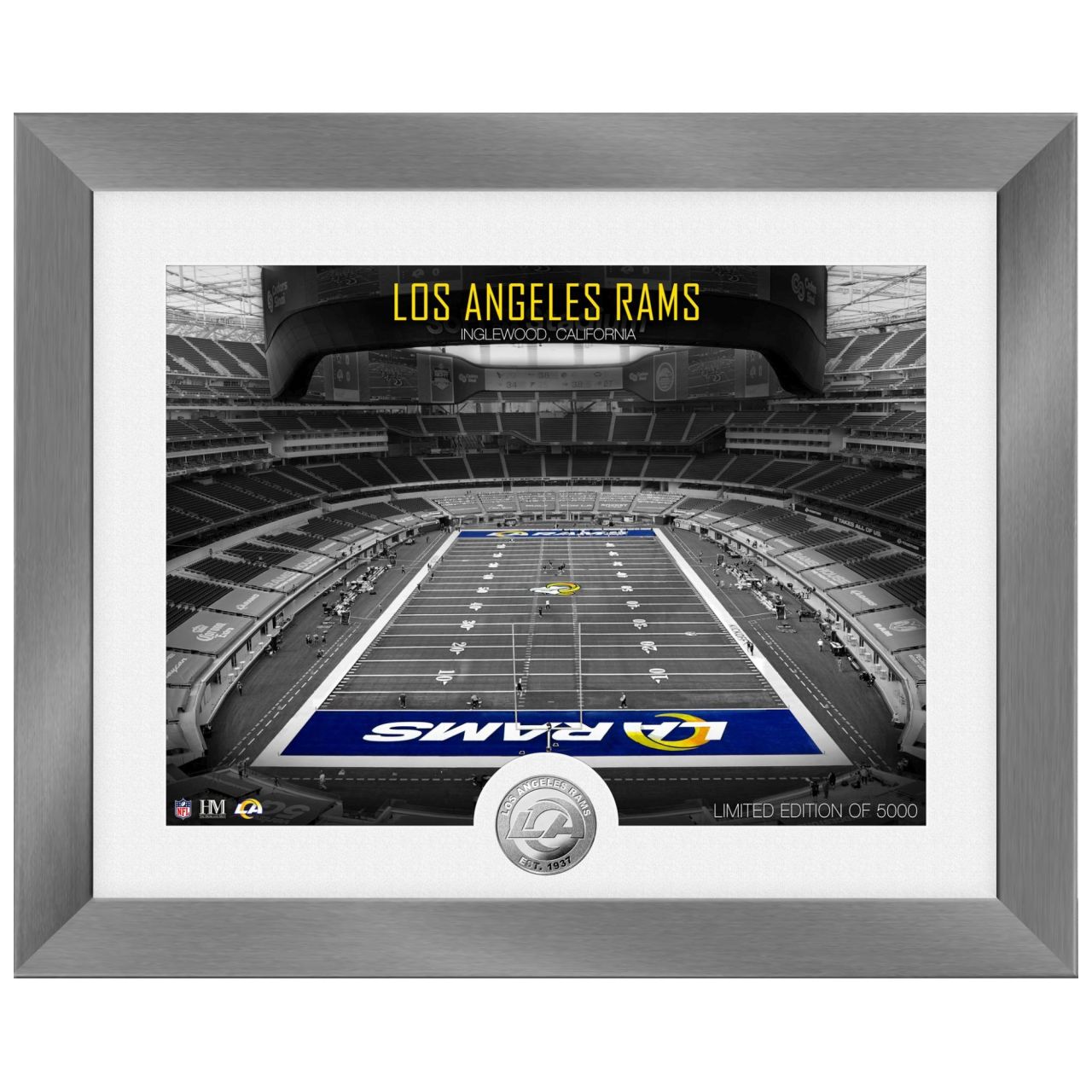 Los Angeles Rams NFL Stadion Silber Coin Bild 40x33cm von Highland Mint