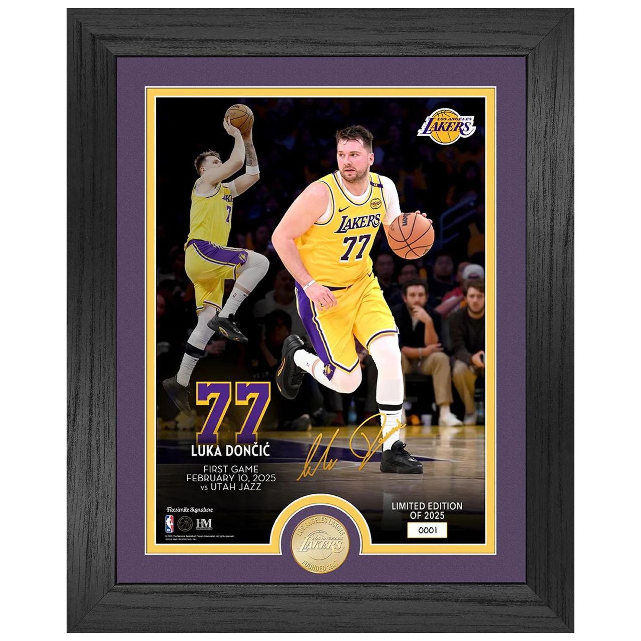 Luka Doncic Los Angeles Lakers Coin Signature Bild von Highland Mint