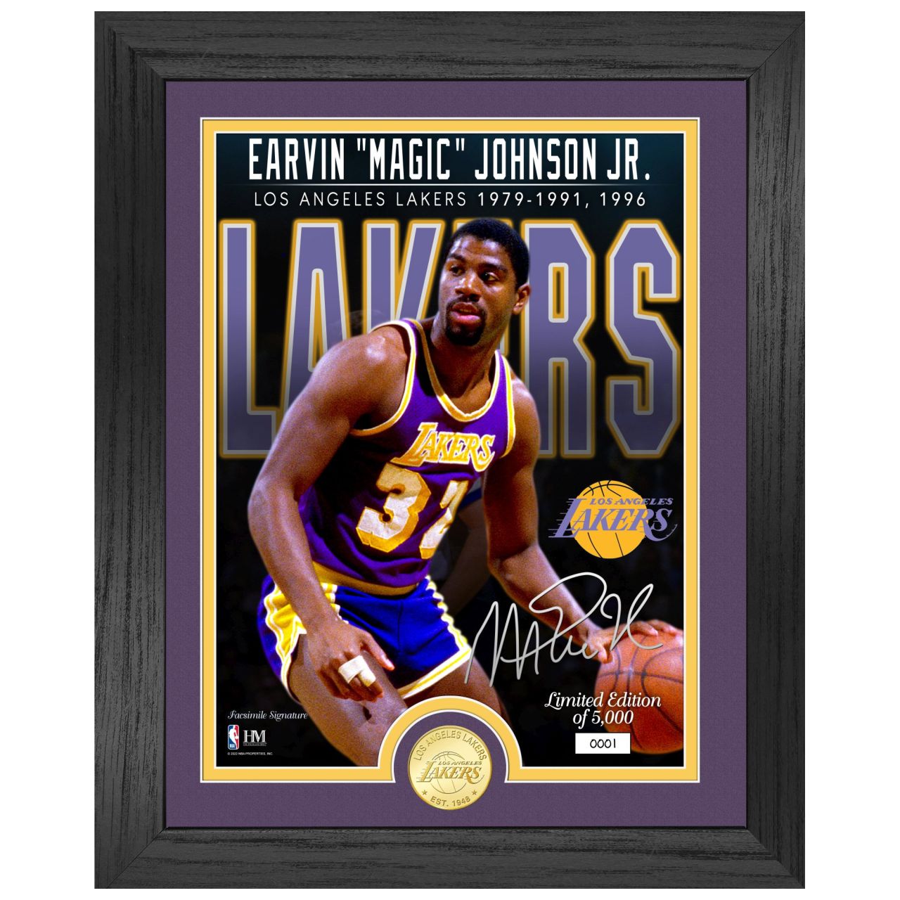 Magic Johnson Los Angeles Lakers Signature Coin Bild von Highland Mint