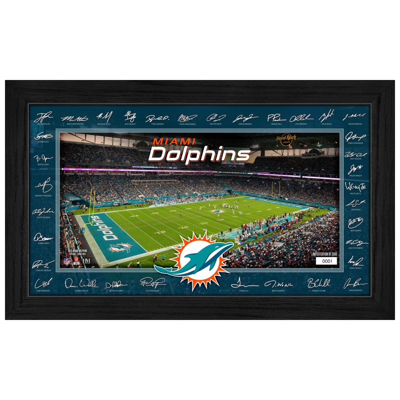 Miami Dolphins 2025 NFL Signature Gridiron Bild von Highland Mint