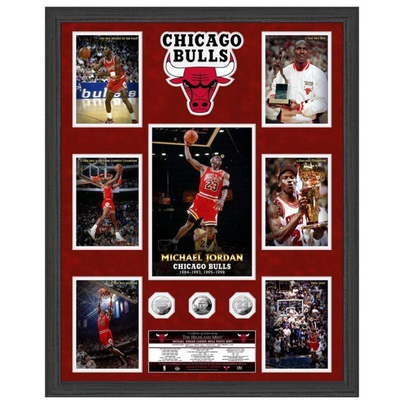 Michael Jordan Chicago Bulls NBA Champion Mega Coin Bild von Highland Mint
