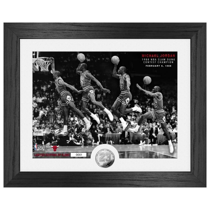 Michael Jordan Chicago Bulls Slam Dunk NBA Coid Bild von Highland Mint