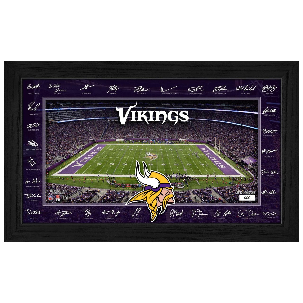 Minnesota Vikings 2025 NFL Signature Gridiron Bild von Highland Mint