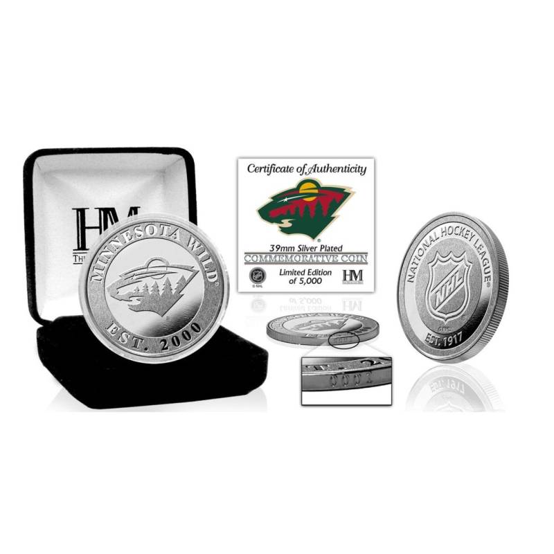 Minnesota Wild NHL Commemorative Coin (39mm) Münze, silber von Highland Mint