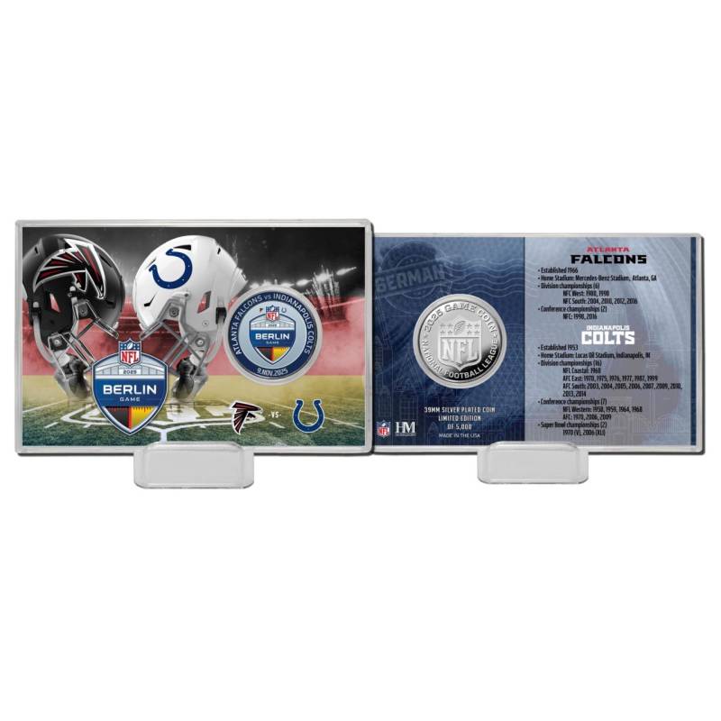 NFL Berlin Game Silver Coin Card Falcons vs. Colts NFL Berlin Game Silver Coin Card Falcons vs. Colts von Highland Mint