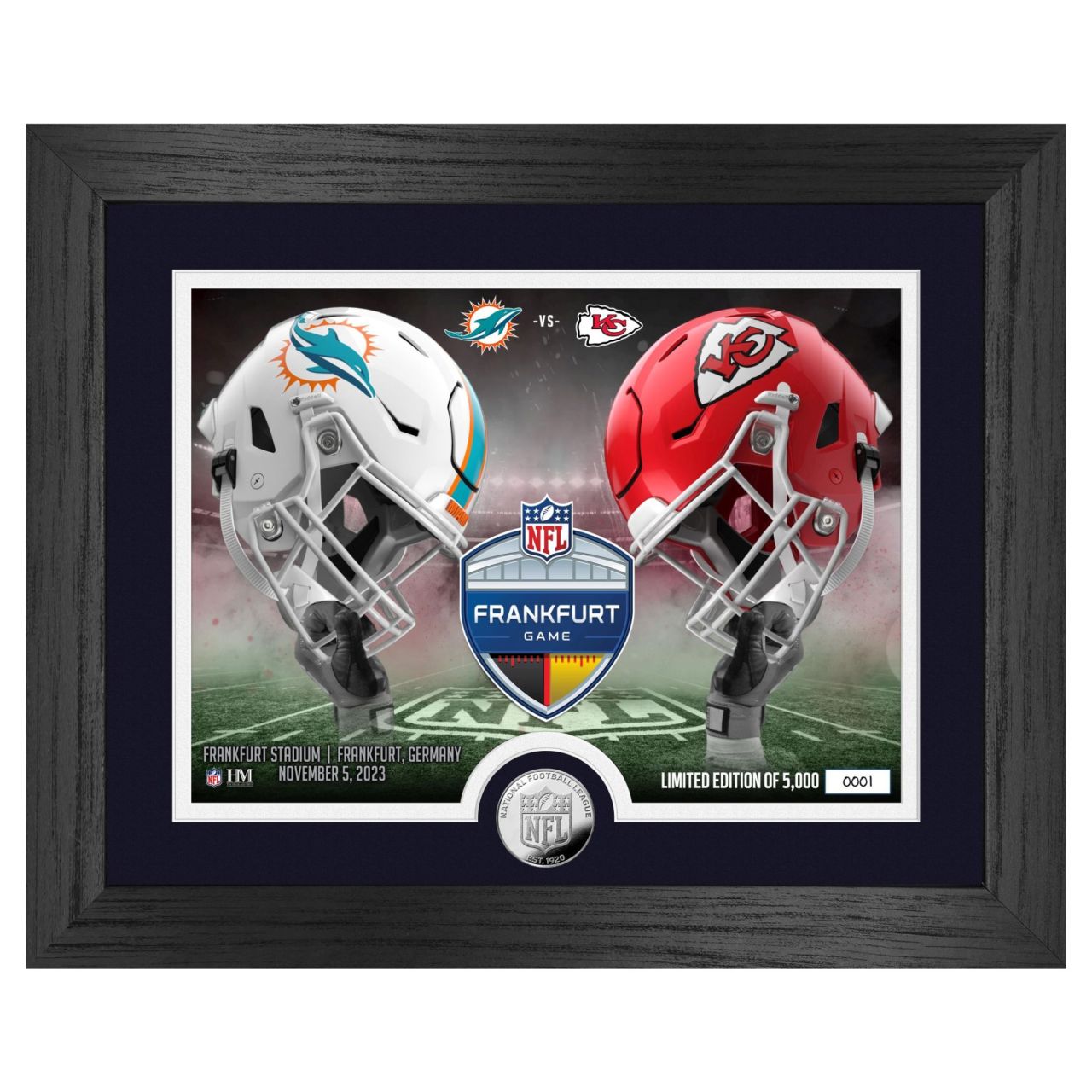 NFL Frankfurt Game Chiefs vs. Dolphins Silber Coin Bild von Highland Mint